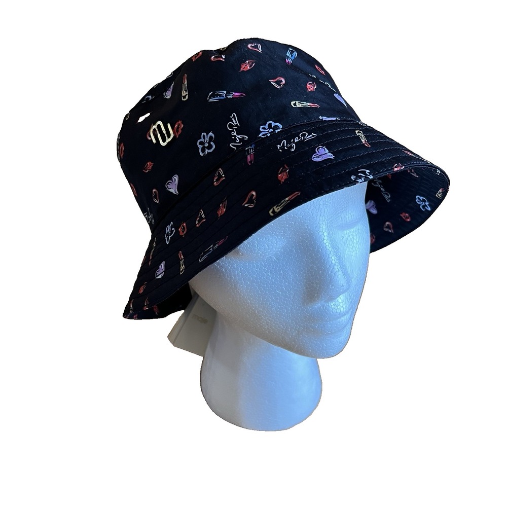 Maje Printed‎ Cotton Bob Bucket Hat Heart & Ki Womens Retro Heart Lipstick Lips